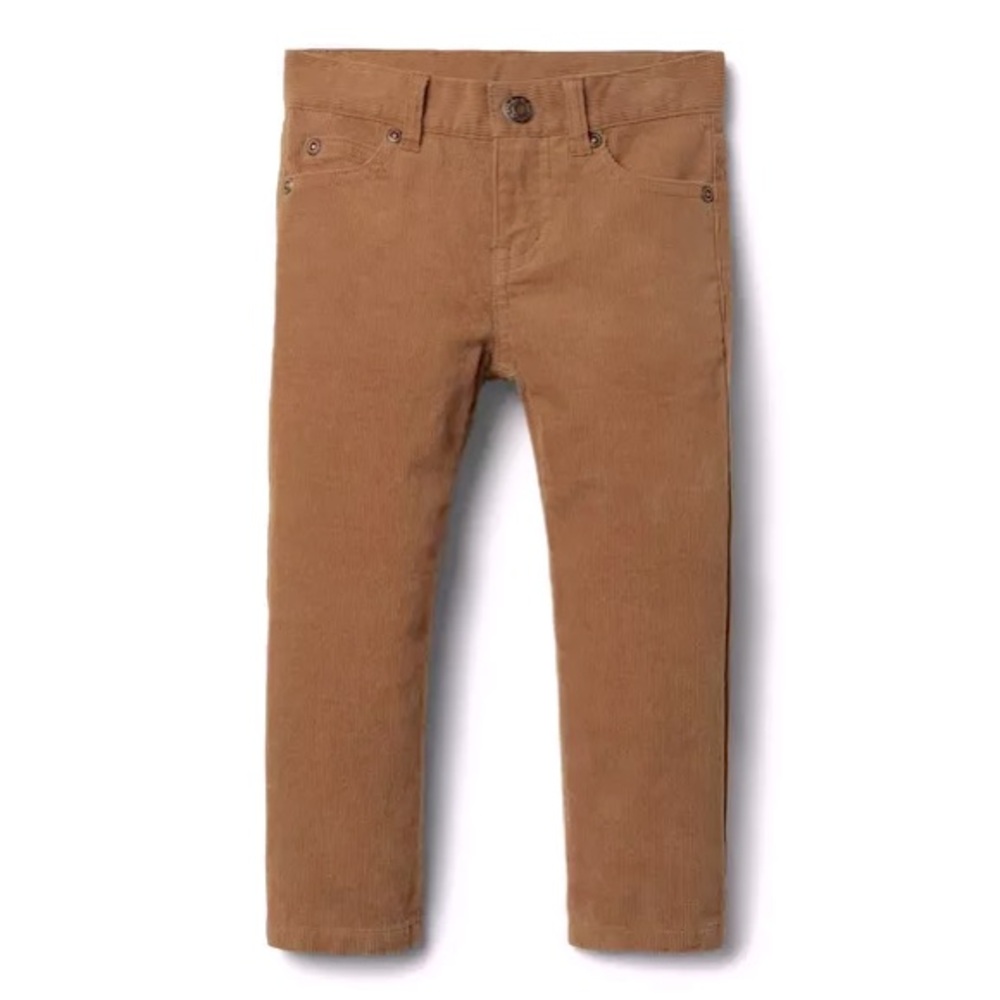 Janie and Jack Straight Corduroy Pants, Dark Khaki, 3T